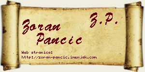 Zoran Pančić vizit kartica